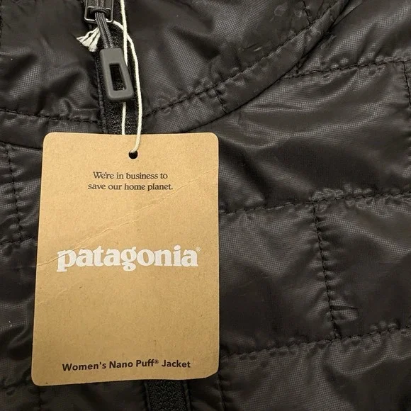 Patagonia Nano Puff Jacket Womens Md Black Insulated Full Zip NWT (Company Logo) - Picture 3 of 11